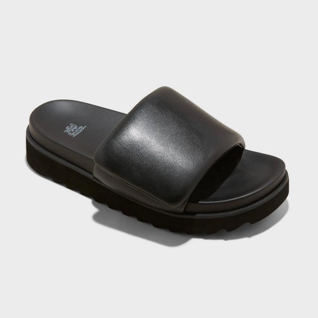 Womens Sabrina Footbed Sandals - Wild Fable Black 6 Product Image