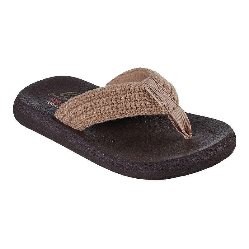 Skechers Relaxed Fit Cali Asana Valley Chic! Womens Thong Sandals Brown Product Image