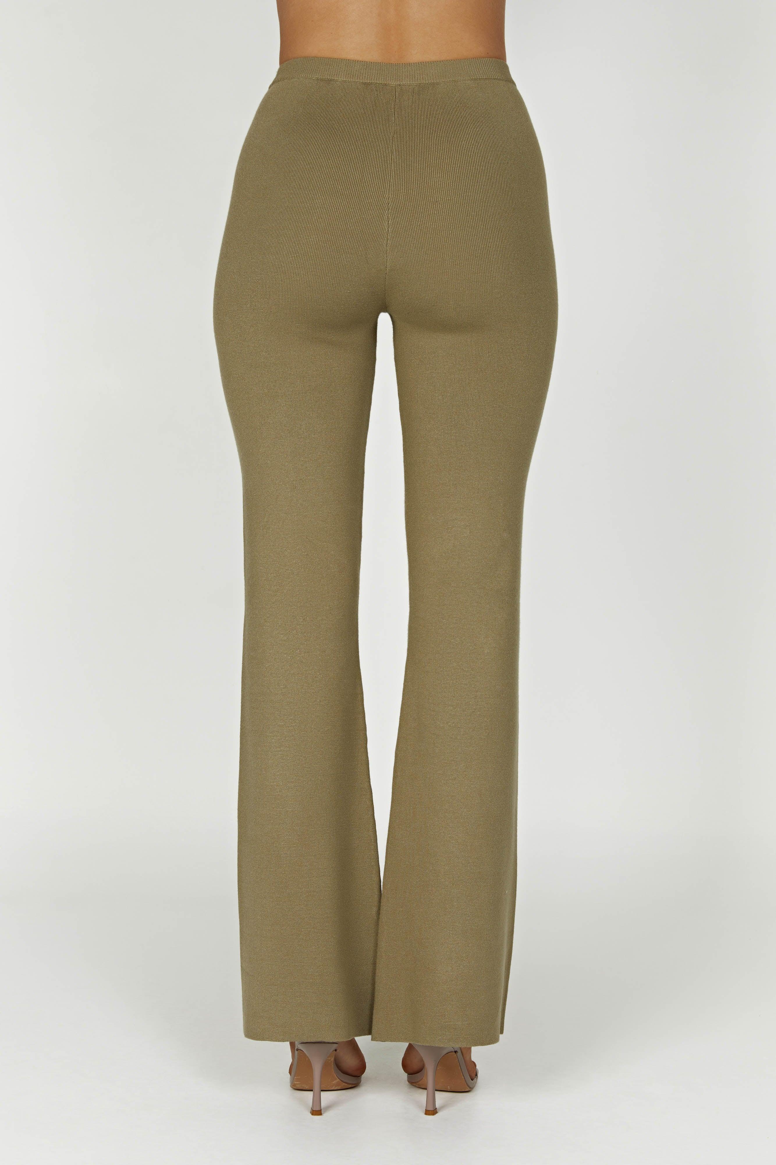 Rosetta Flare Knit Pants - Olive Product Image