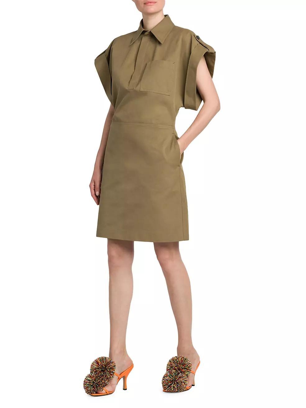 Utilitarian Cotton Gabardine Minidress Product Image