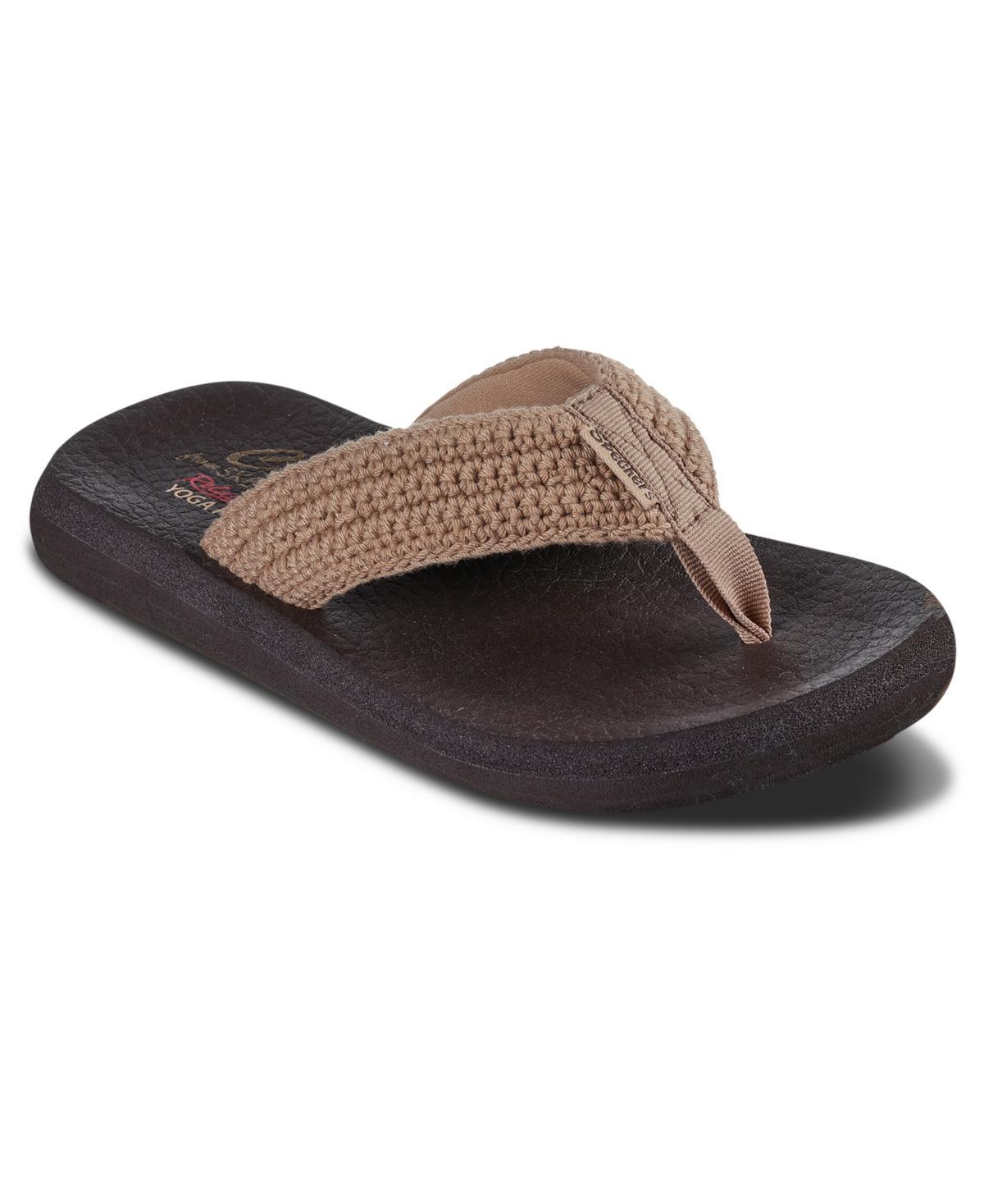 Skechers Relaxed Fit Cali Asana Valley Chic! Womens Thong Sandals Brown Product Image