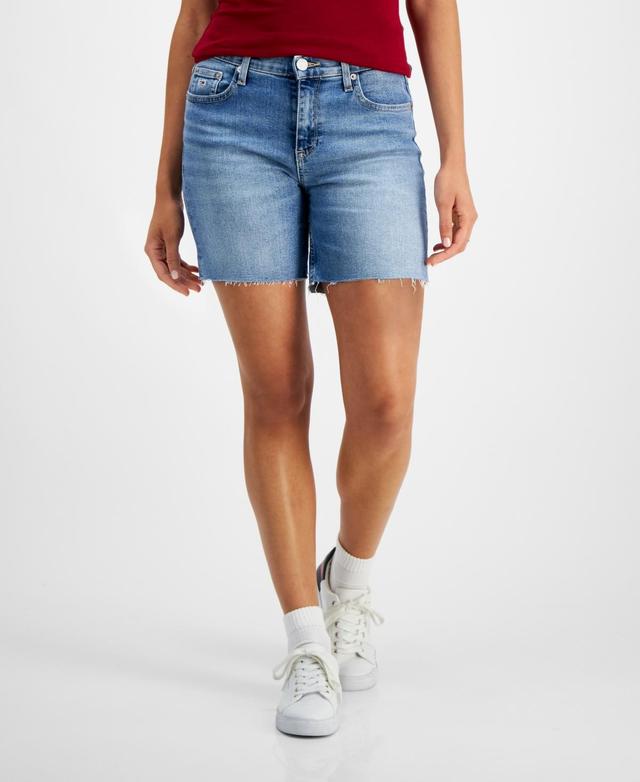 Tommy Jeans Womens Maddie Mid-Rise Denim Shorts Product Image