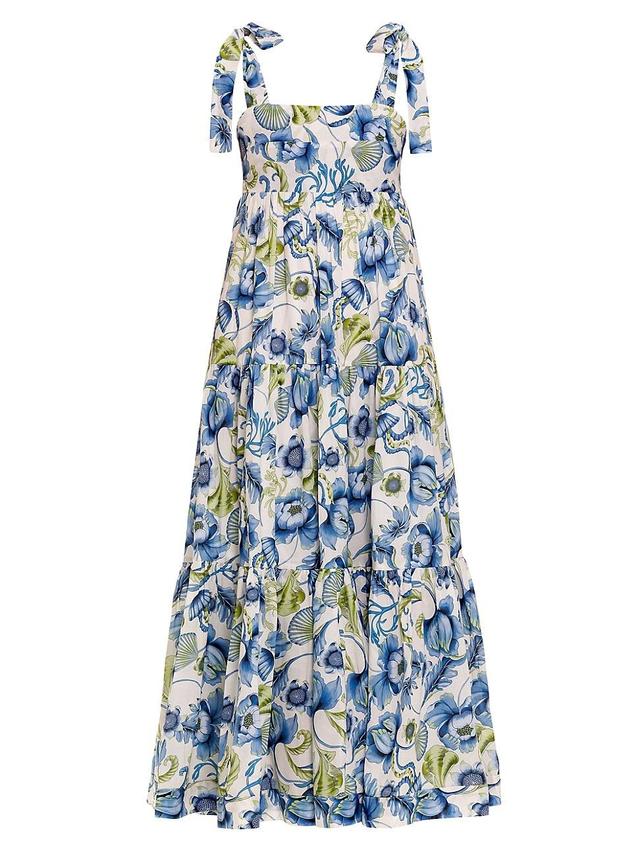 Womens Blue Serenity Tessa Green Medusa Maxi Dress Product Image