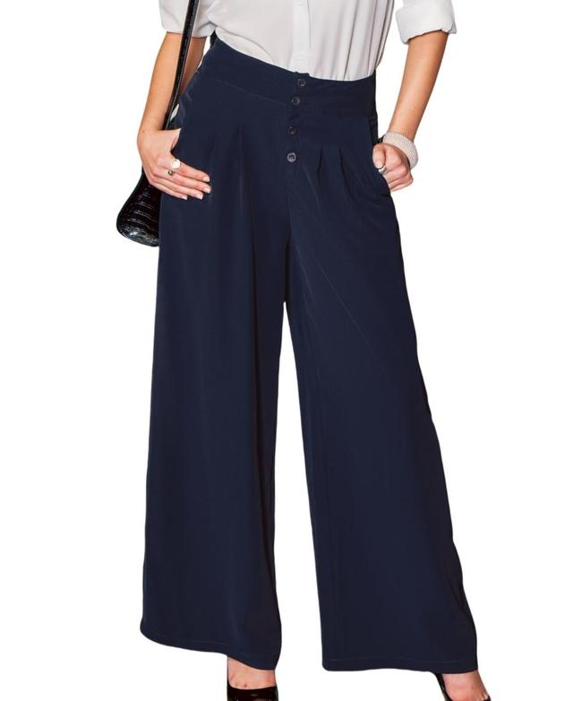 Cupshe Womens Buttoned High-Rise Wide Leg Pants Product Image