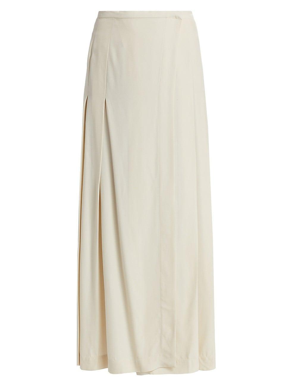 Womens Pleated Wrap Maxi Skirt Product Image