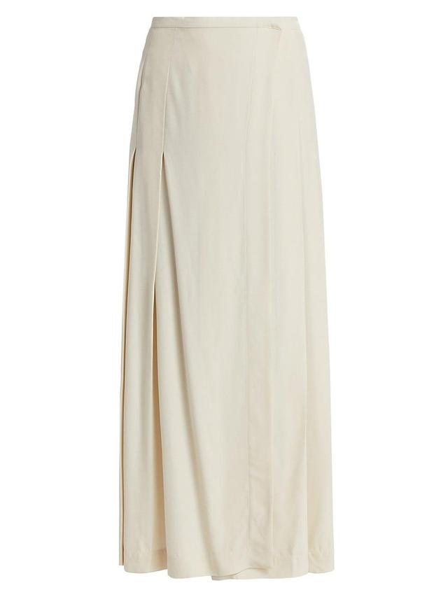 Womens Pleated Wrap Maxi Skirt Product Image