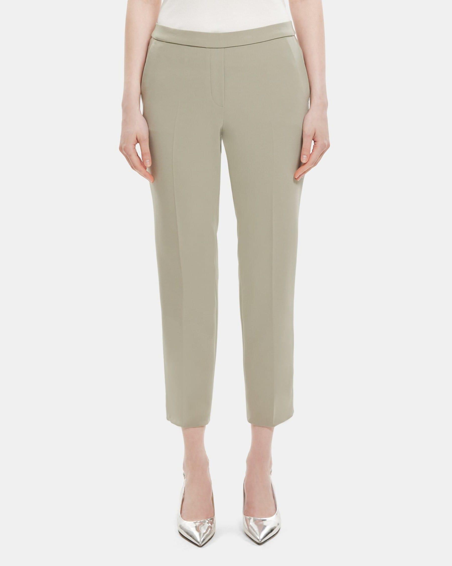 Cropped Slim Pull-On Pant in Crepe Product Image