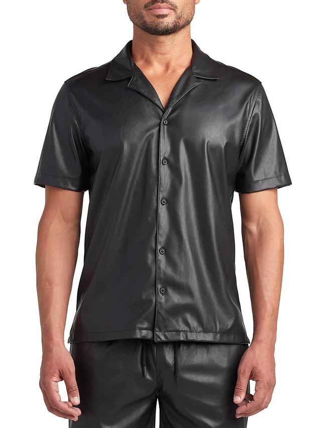 Mens Bond Faux-Leather Camp Shirt Product Image