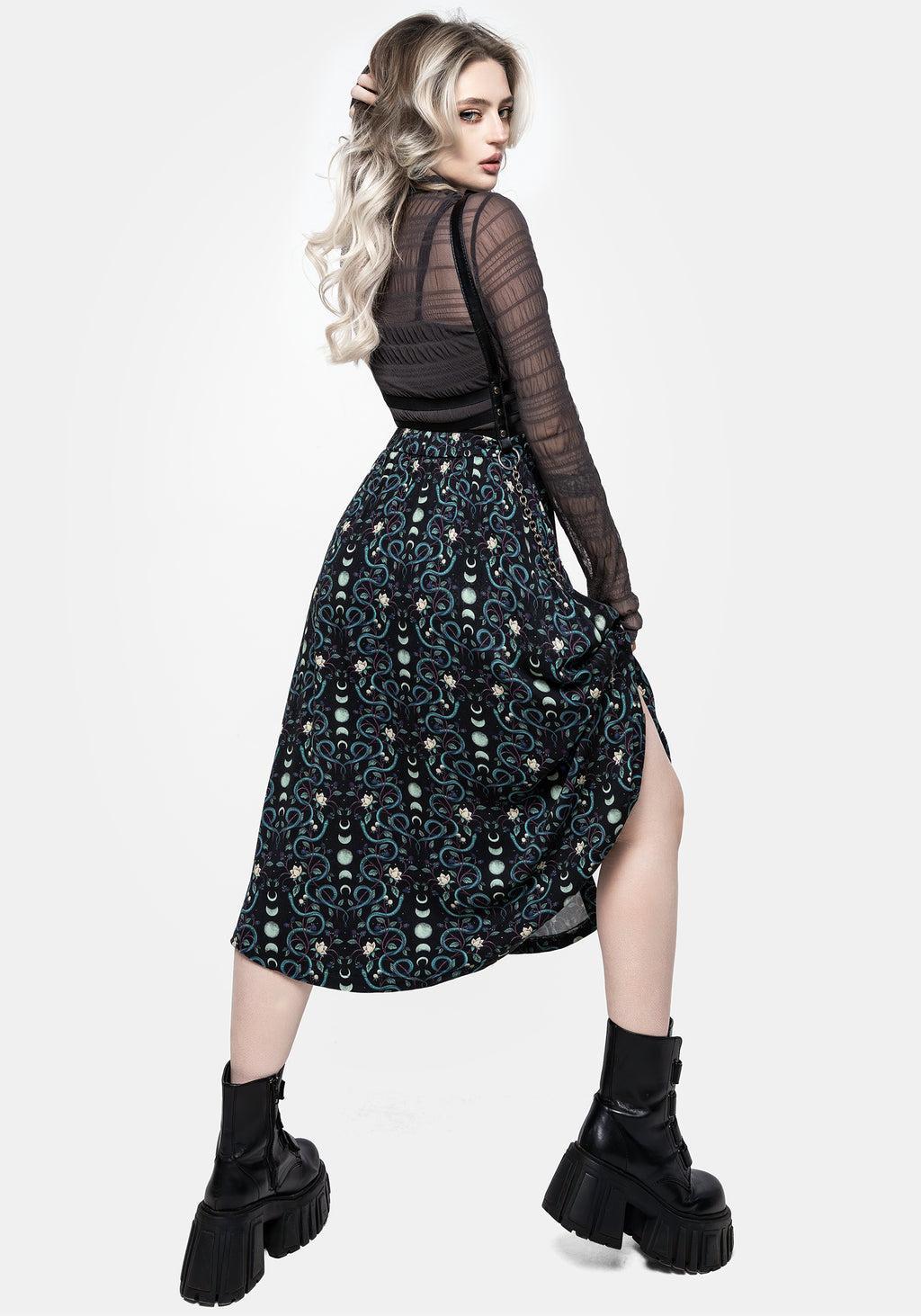 Pythia Print Button Up Midi Skirt Product Image