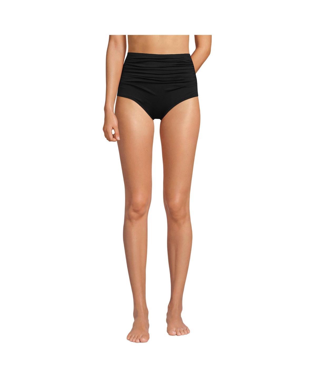 Lands End Womens Tummy Control Retro High Waisted Bikini Swim Bottoms Product Image