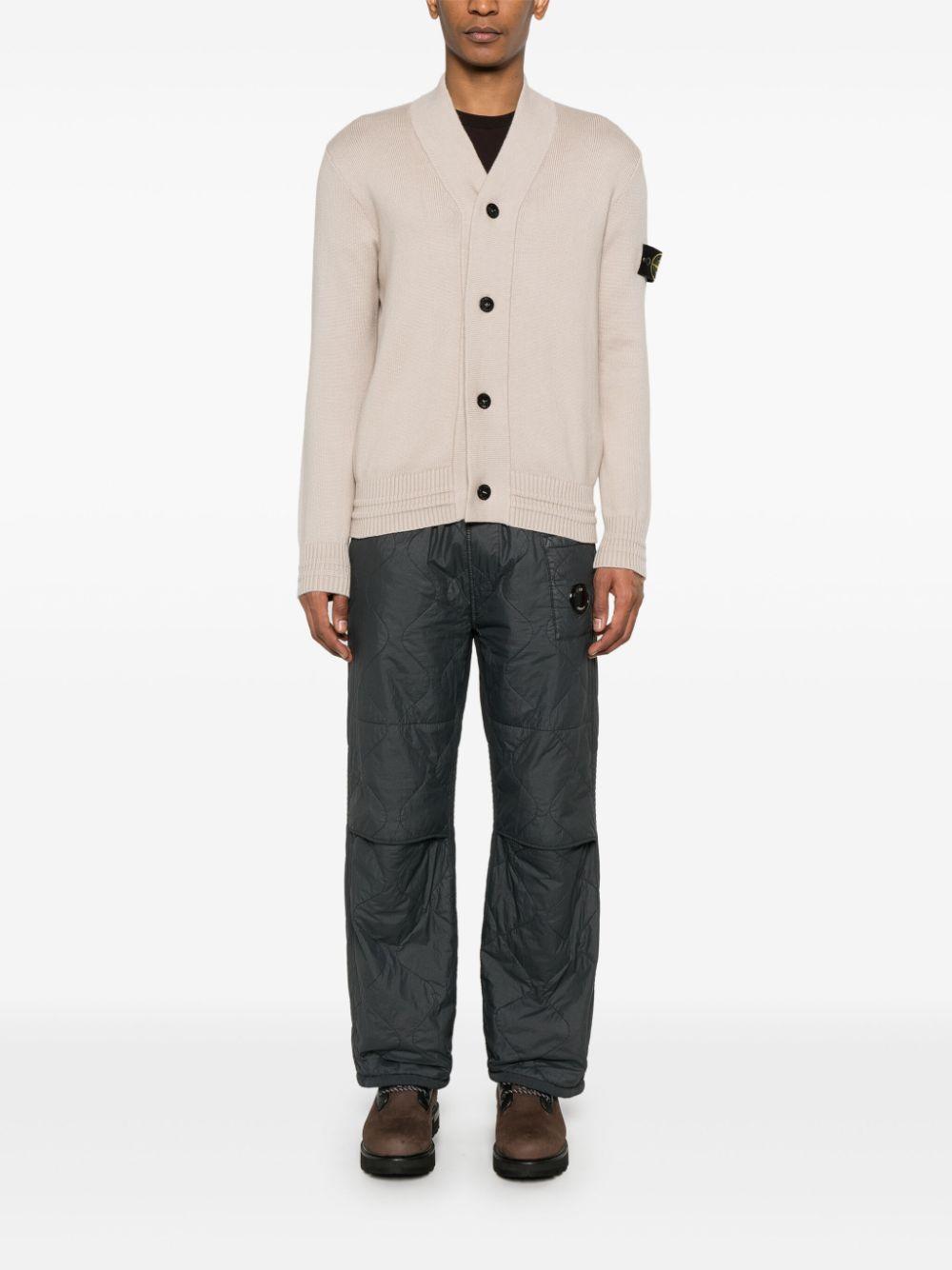 STONE ISLAND Compass-badge Cardigan In Neutrals Product Image