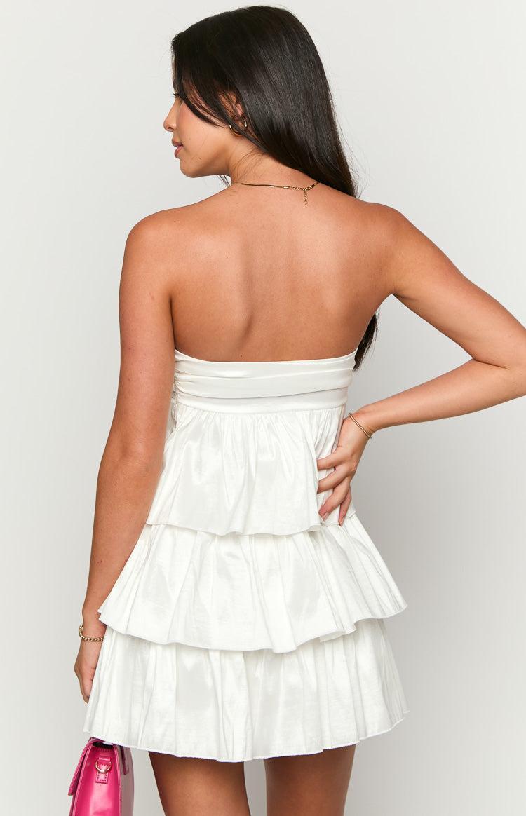 One Wish White Strapless Mini Dress Product Image