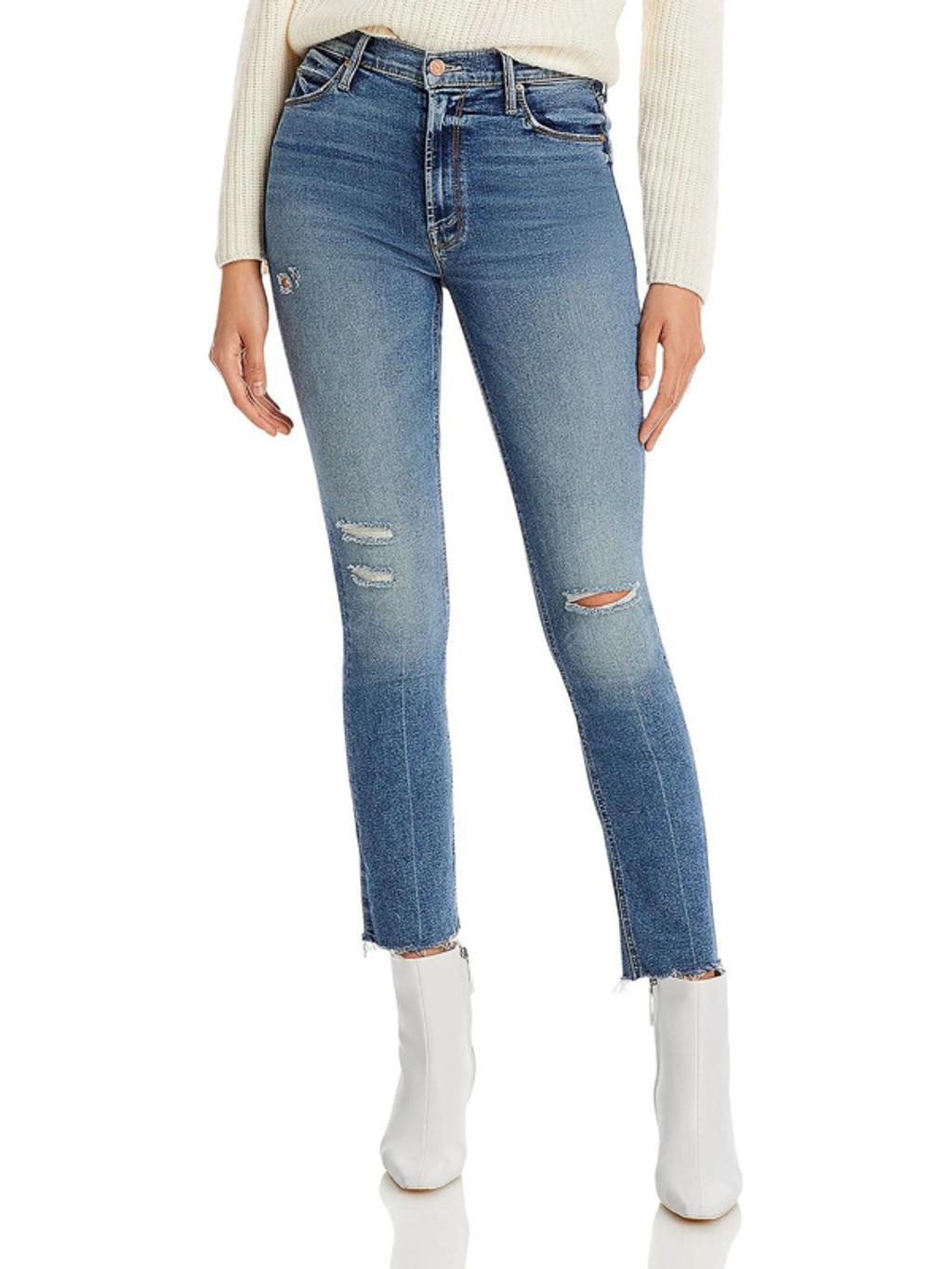 Womens Mid Rise Cropped Ankle Jeans In Multi Product Image