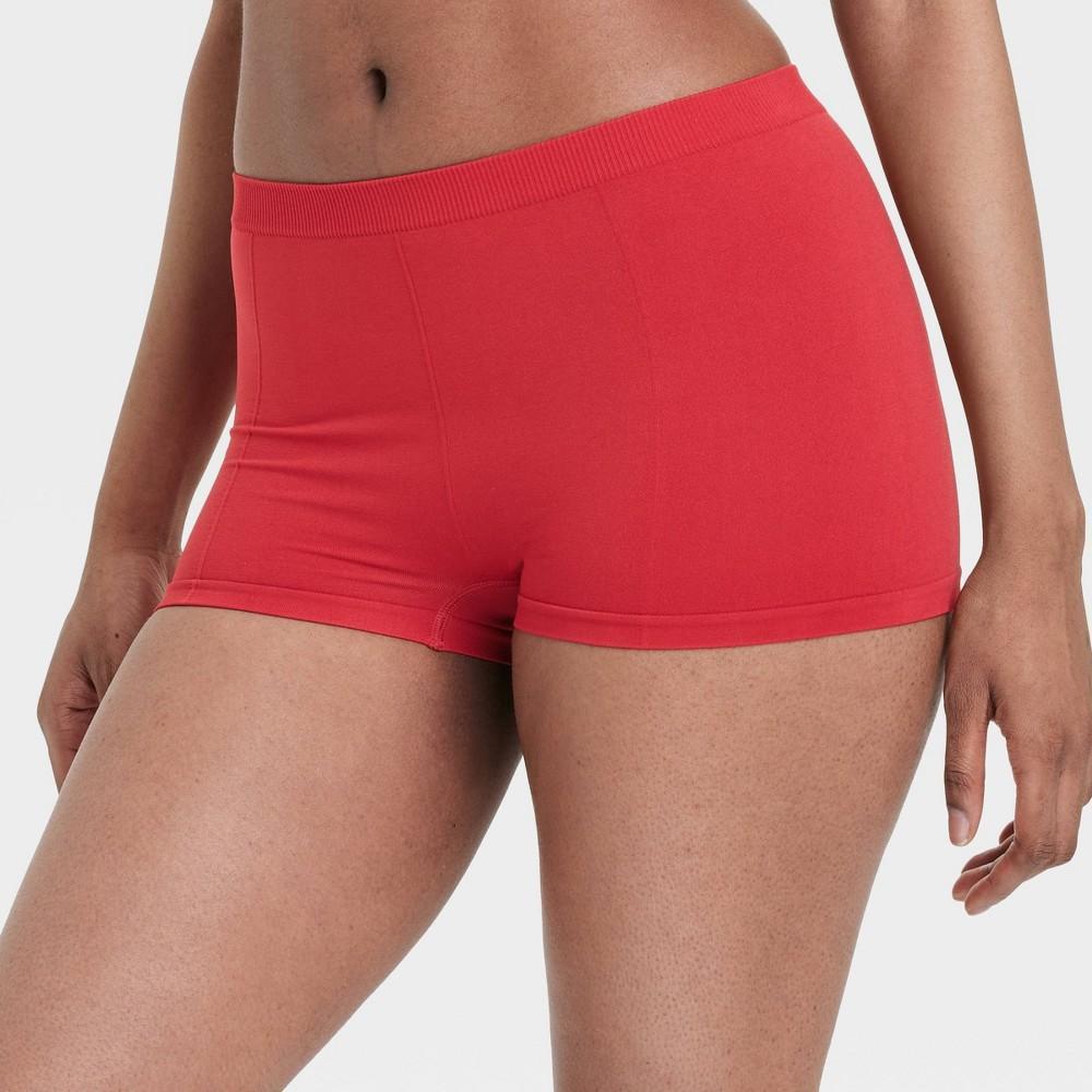 Womens Seamless Boy Shorts - Colsie Brilliant Red XL Product Image