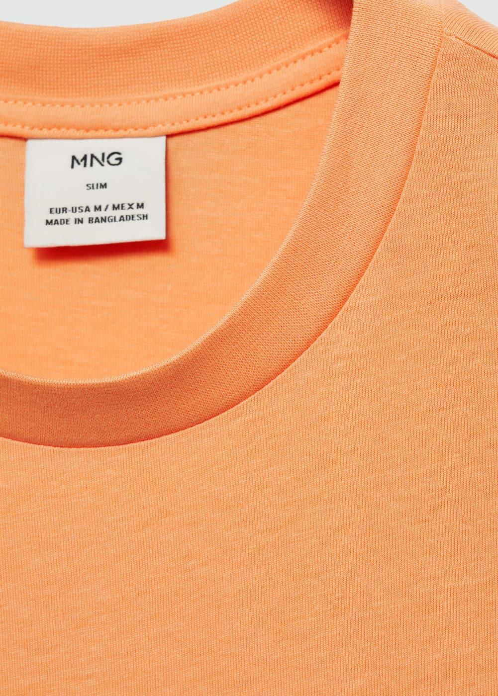 MANGO MAN - Basic cotton stretch T-shirt orangeMen Product Image