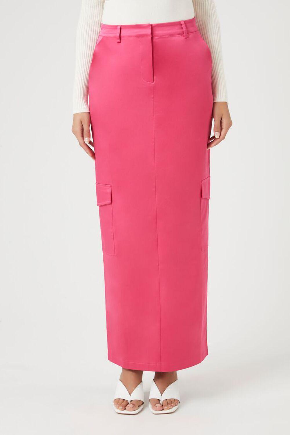 Satin Cargo Maxi Skirt | Forever 21 Product Image