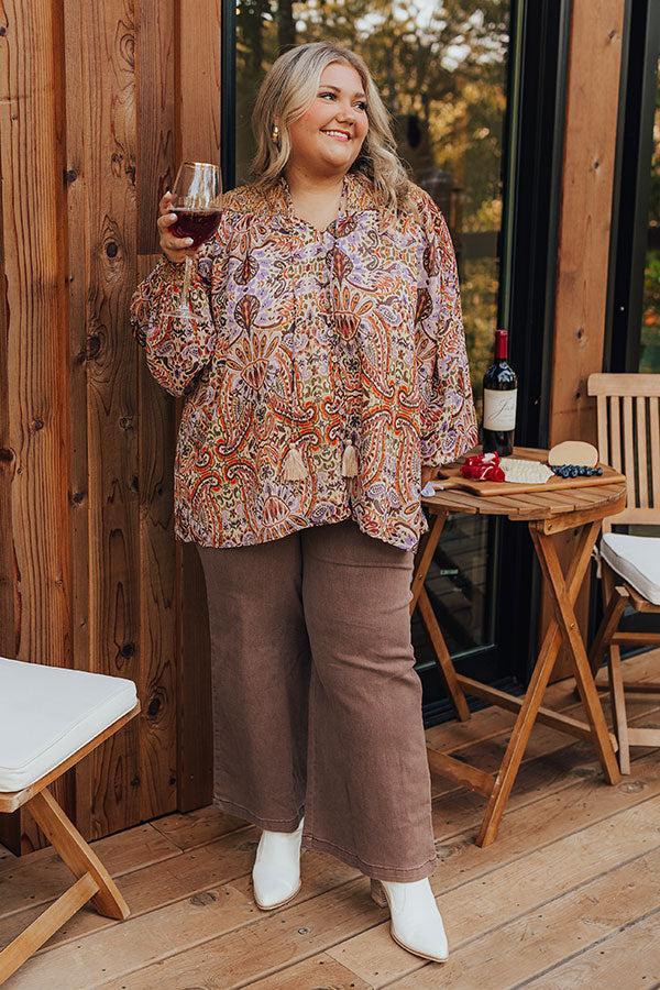 Vino Sippin' Paisley Shift Top Curves Product Image