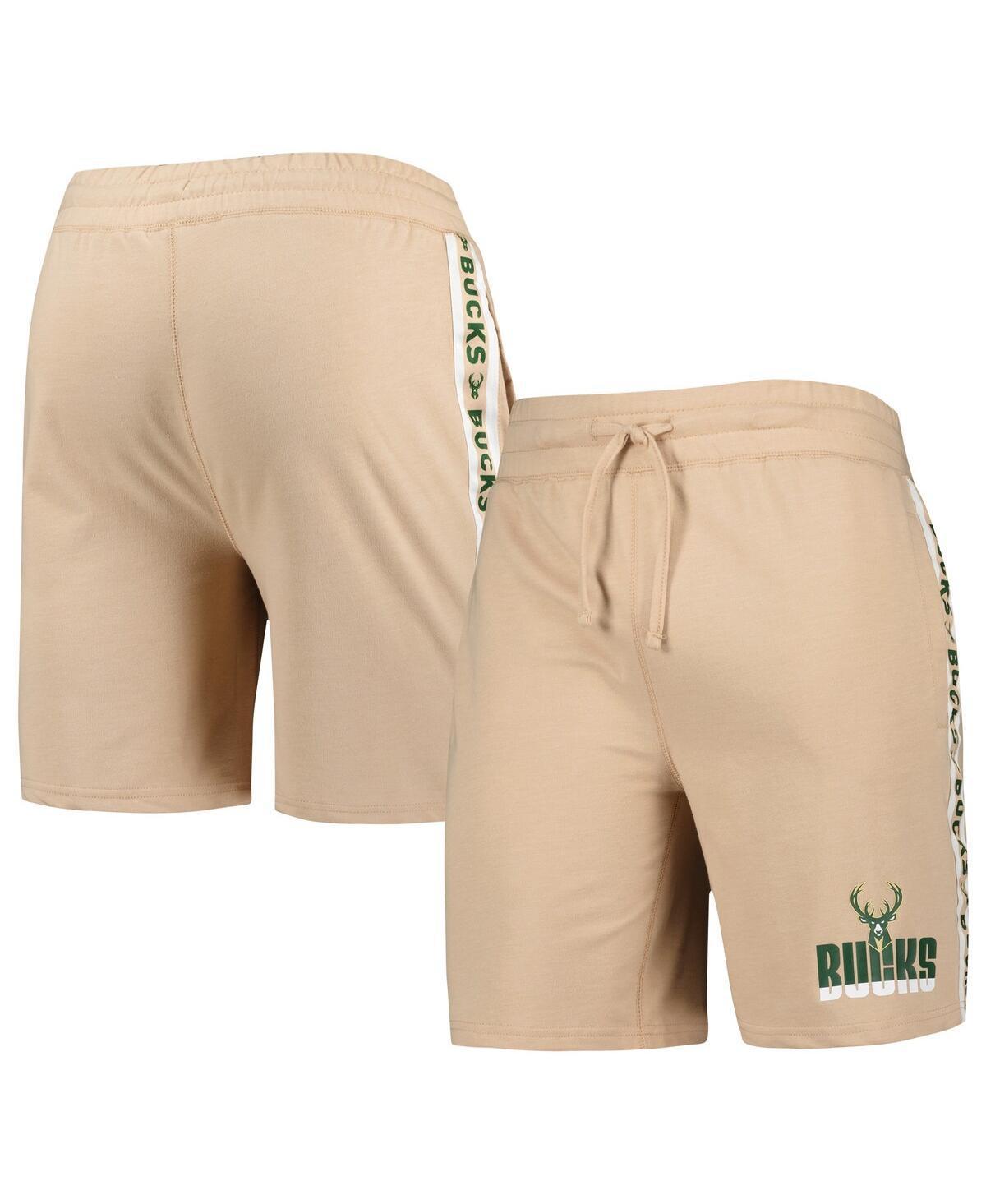 Mens Concepts Sport Tan Milwaukee Bucks Stripe Shorts Product Image