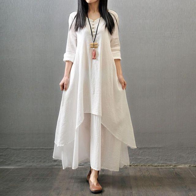 Plain Long Sleeve Maxi Dress Product Image