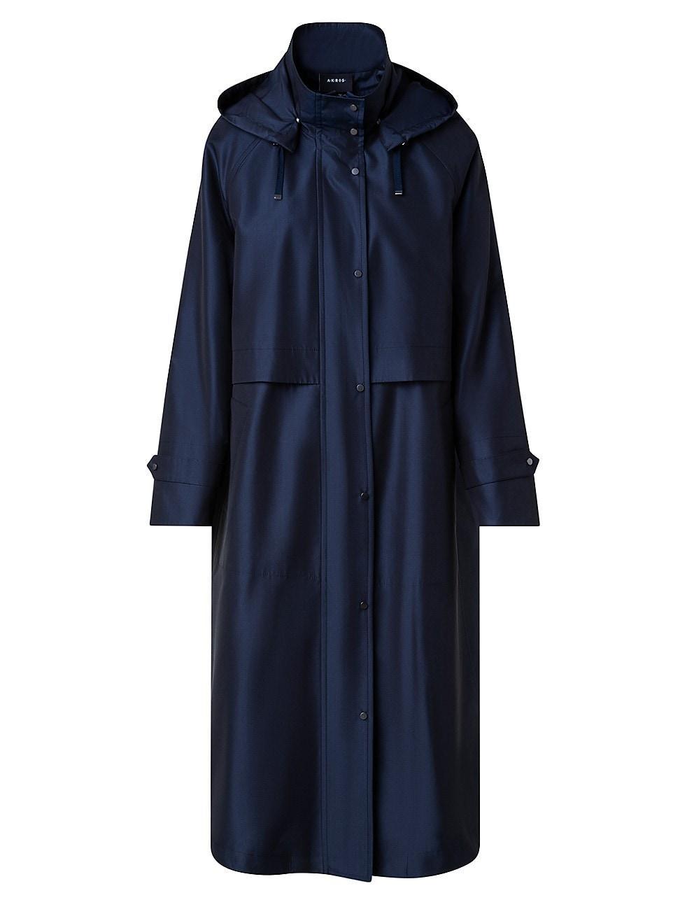 Womens Silk Taffeta Hooded Coat Product Image