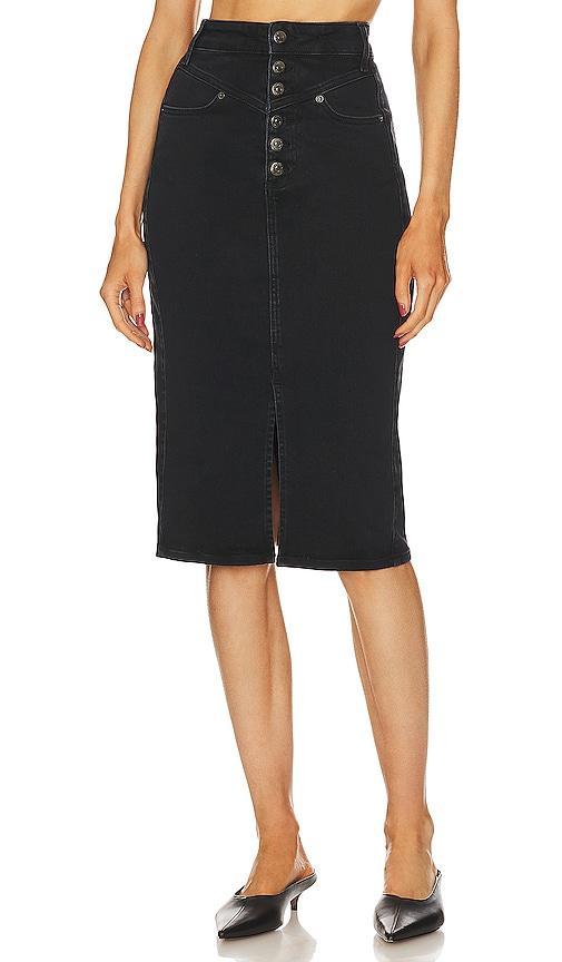 Womens Herron Cotton-Blend Denim Midi-Skirt Product Image