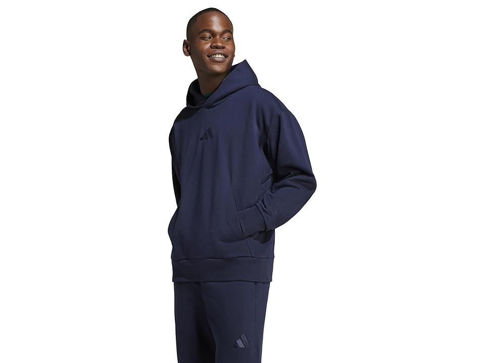 adidas All SZN Fleece Hoodie (Ink) Men's Clothing Product Image