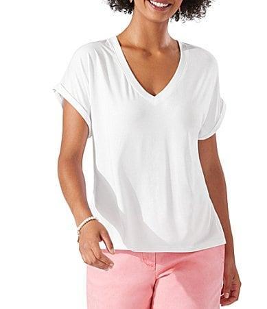 Tommy Bahama Kauai Soft Stretch Knit Jersey V-Neck Short Sleeve T Product Image