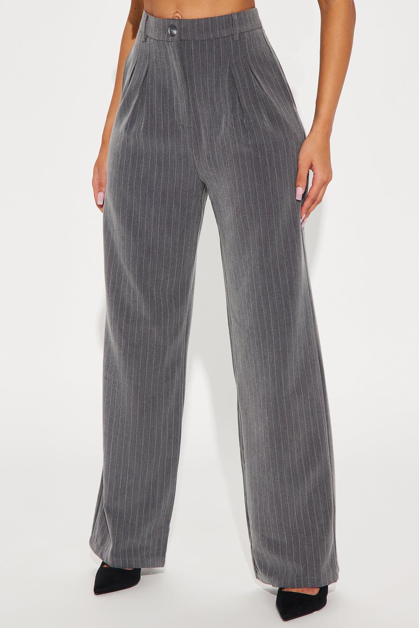 Hall Pass Pinstripe Trouser Pant - Charcoal Product Image