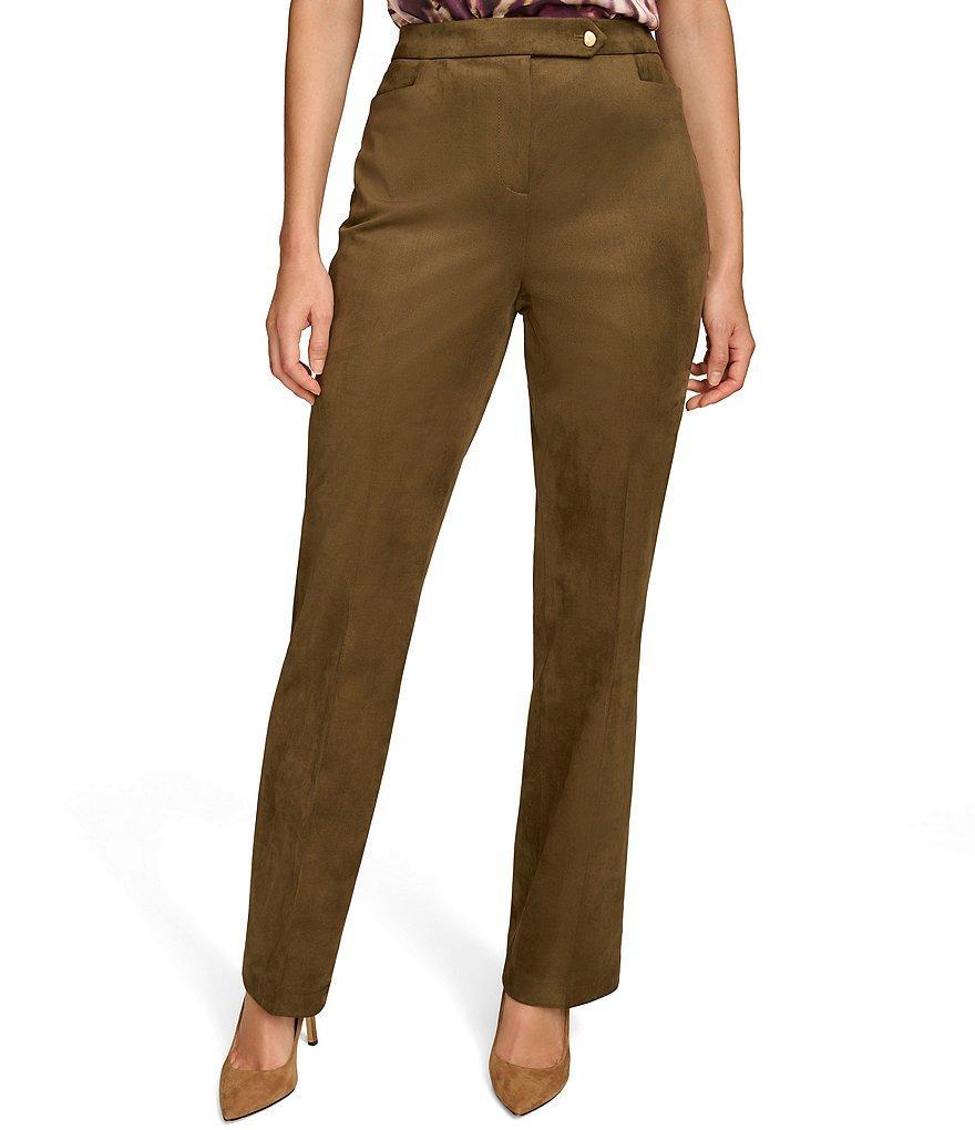 Donna Karan Faux Suede Mid-Rise Boot Leg Coordinating Pant Product Image