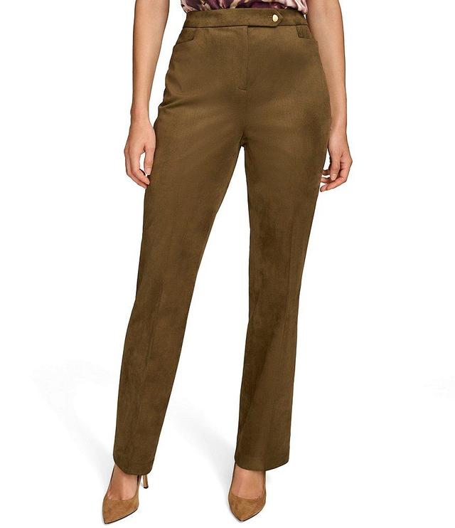 Donna Karan Faux Suede Mid-Rise Boot Leg Coordinating Pant Product Image