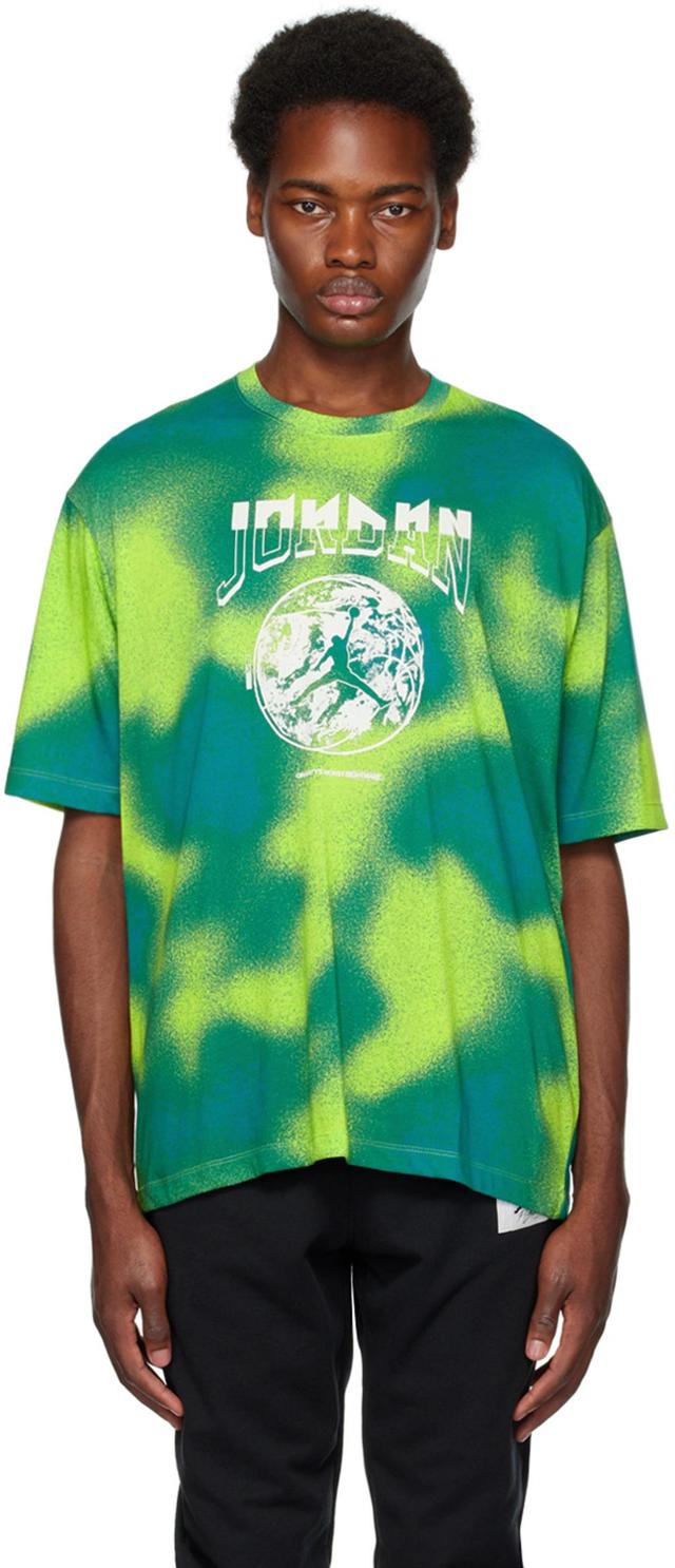 Green Graphic T-shirt In Mardi Gras/pine Gree Product Image