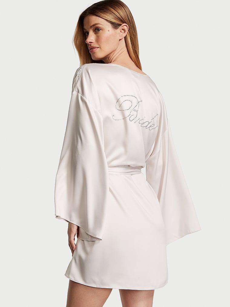 Bride Embellished Satin Short Robe Product Image