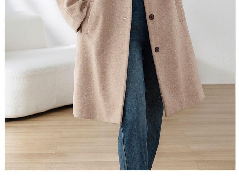 Collared Plain Button Coat Product Image