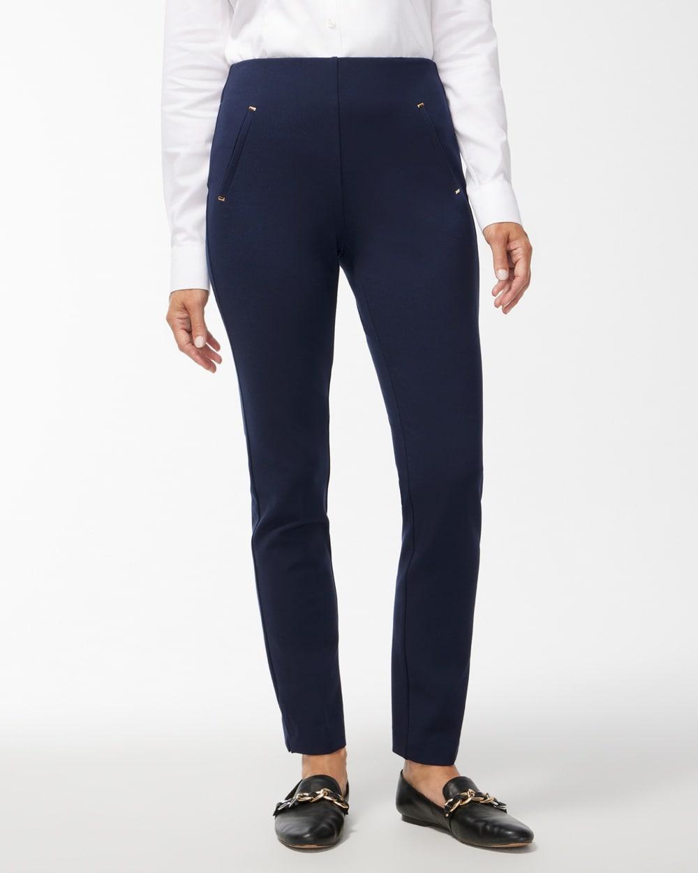 Chico's Women's Juliet Ponte Trim Detail Ankle Pants Product Image