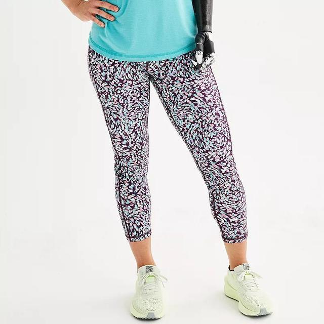 Womens Adaptive Tek Gear Ultrastretch High-Waisted 7/8 Leggings Purple Spotted Product Image