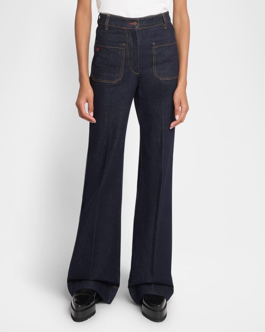 Alina Patch-Pocket Flared Jeans Product Image