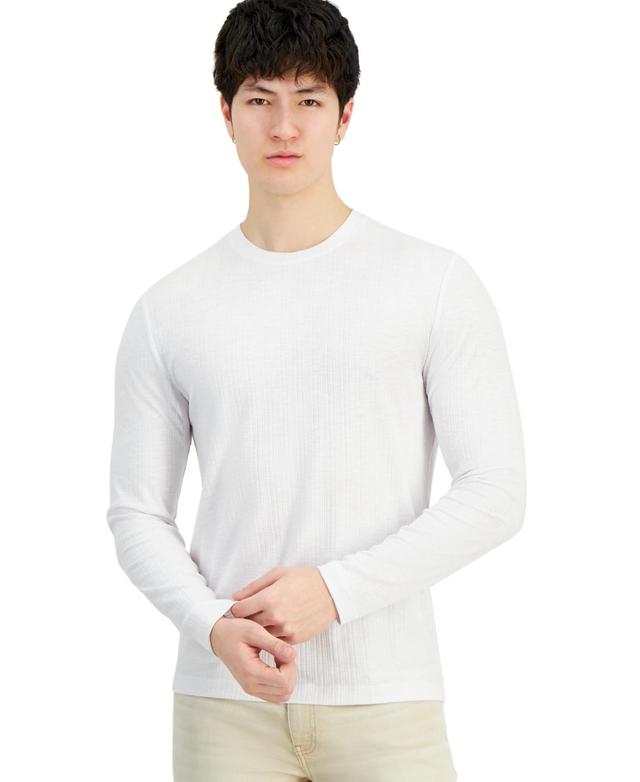 I.n.c. International Concepts Mens Long-Sleeve Crewneck Variegated Rib Sweater, Created for Macys Product Image