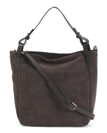 Suede And Leather Hobo Bag for Women Product Image