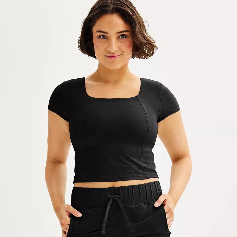 Womens FLX Wander Cropped Square Neck Tee product image