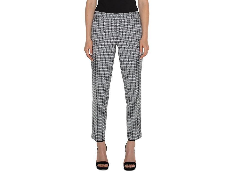 Liverpool Los Angeles Kelsey Stretch Woven Plaid Mid Rise Trouser White Plaid) Women's Casual Pants Product Image