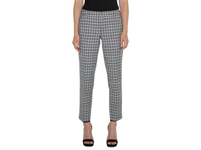 Liverpool Los Angeles Kelsey Stretch Woven Plaid Mid Rise Trouser White Plaid) Women's Casual Pants Product Image