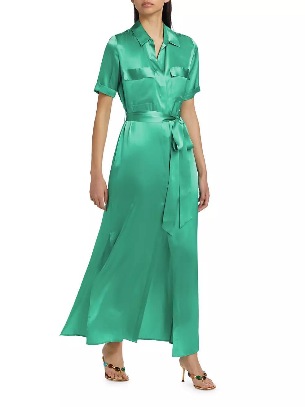 Klement Satin Maxi Shirtdress Product Image