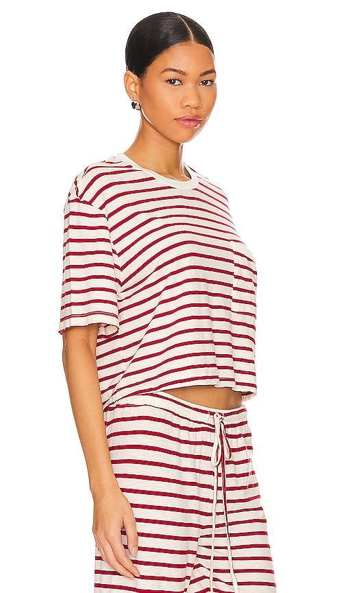 MONROW Stripe Jersey Crop Pocket Tee Size XL, XXS. Product Image