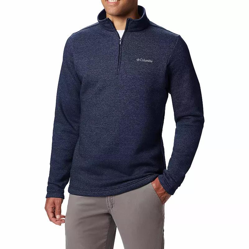 Mens Columbia Hart Mountain Fleece Quarter-Zip Pullover Dark Grey Product Image