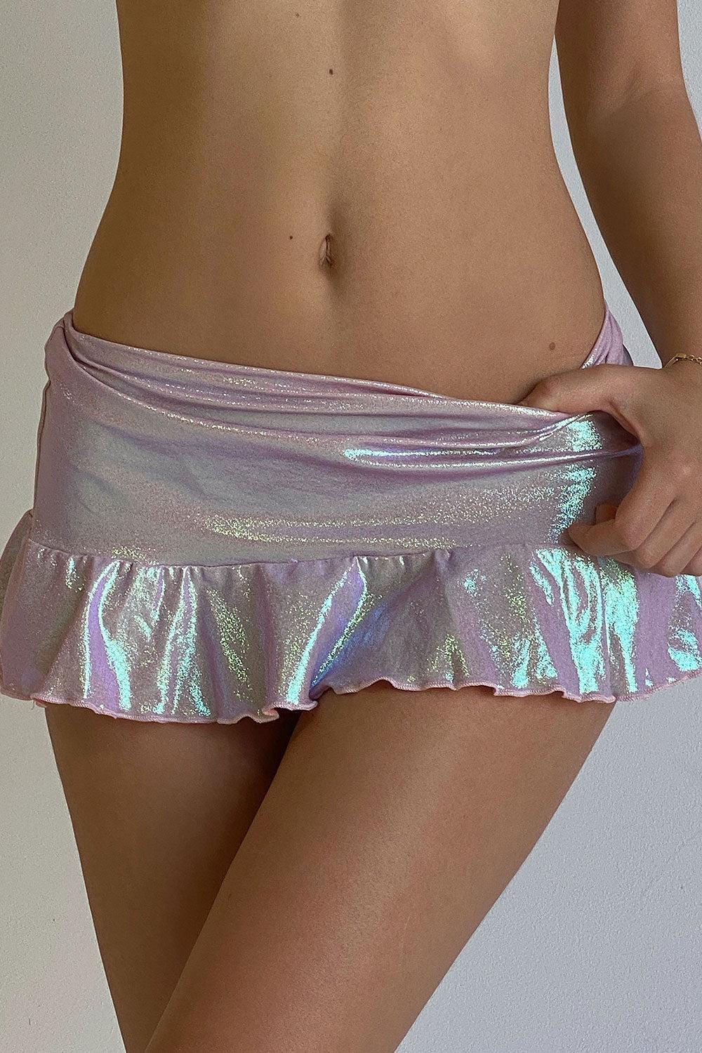 Andrea Iridescent Ruffle Skirt - Gilded Angel Product Image