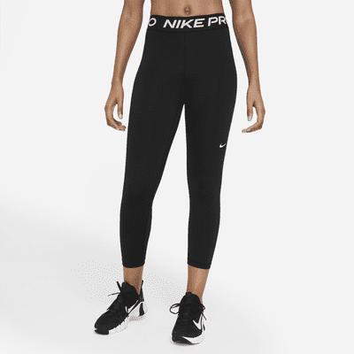 Nike Pro Women's Mid-Rise Crop Mesh-Panel Leggings Product Image