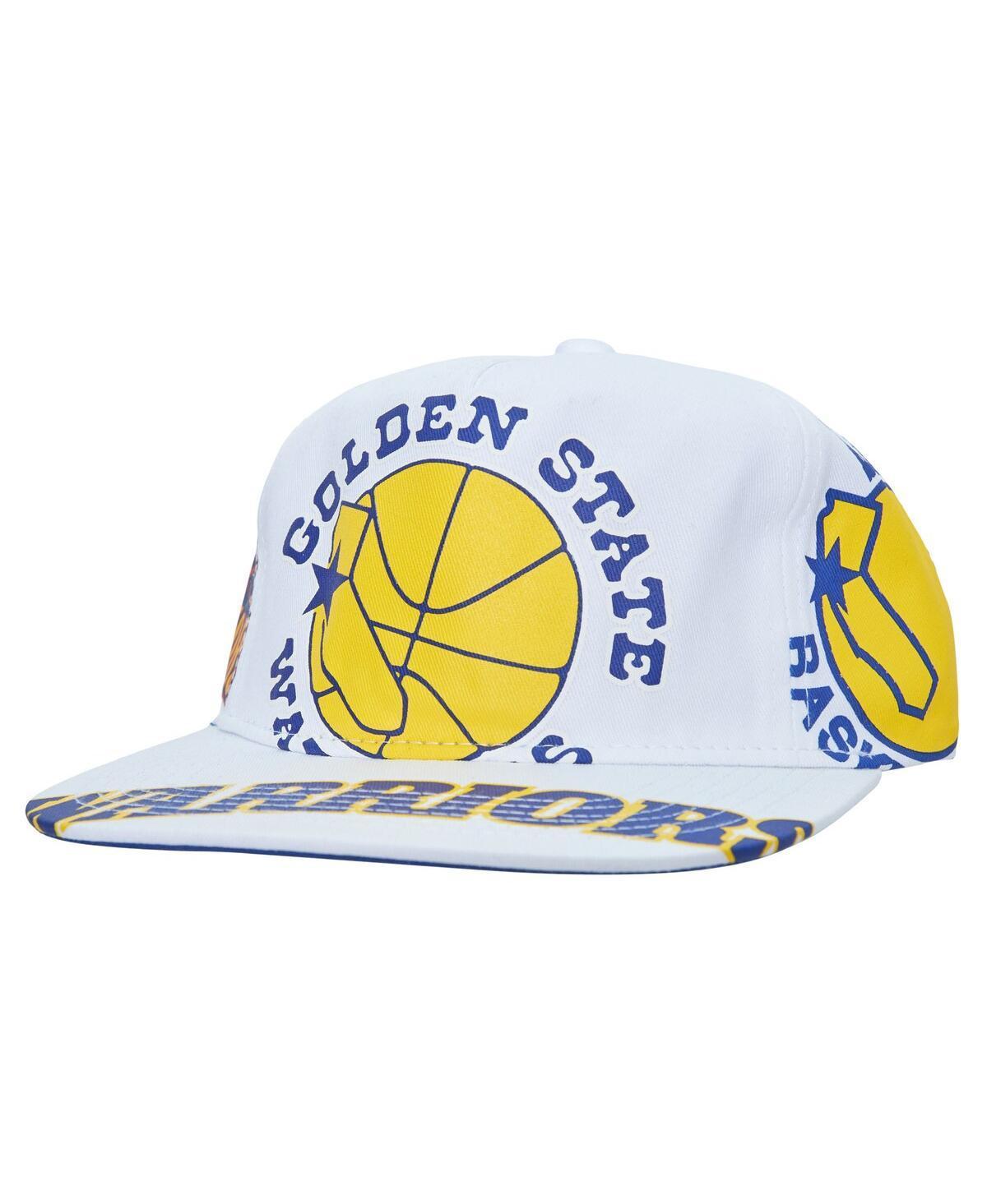 Mens Mitchell & Ness  White Golden State Warriors Hardwood Classics In Your Face Deadstock Snapback Hat Product Image