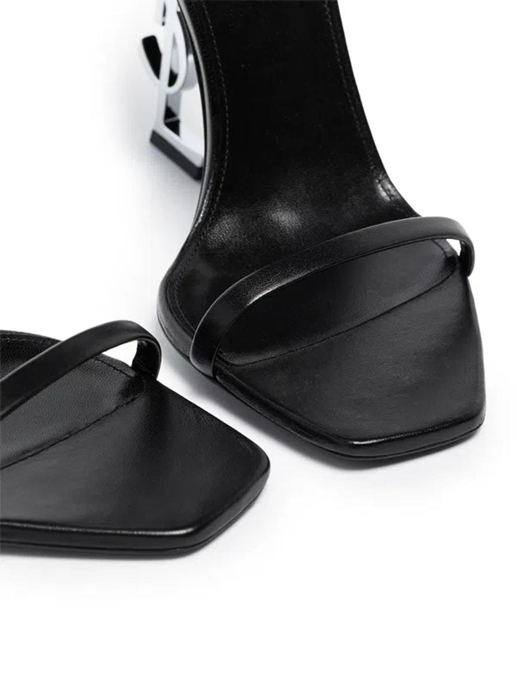 Opyum Ysl Patent Leather Sandals In Nero Product Image