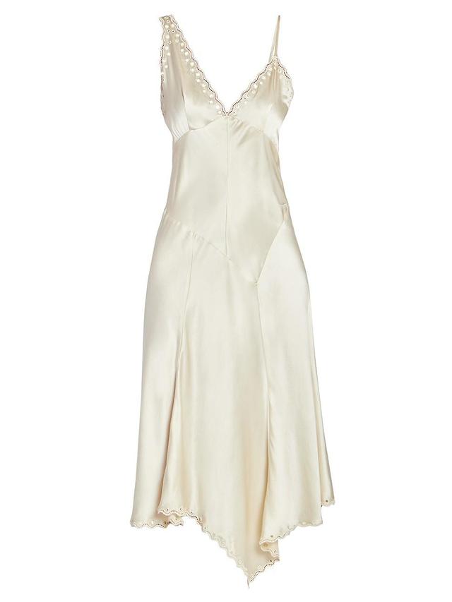 Womens Ayrich Silk Eylet Bias Slip Midi-Dress Product Image