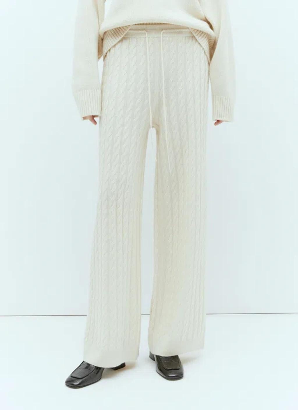 Cable Knit Pants In Cream Product Image